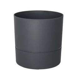 Pot rond gamme Aquaduo Ø14 cm gris anthracite 1,4L EDA