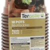 18 pots en plastique ronds de 9 cm avec drainage