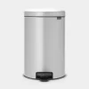 Poubelle à pédale NewIcon gris métallisé 20L