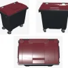 Poubelle bac roulant CityBac 660L gris couvercle marron