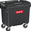 Poubelle bac roulant CityBac 660L gris couvercle gis