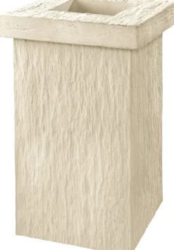 Poubelle collectivité extérieure ton ivoire 78x38x38 cm