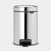 Poubelle à pédale NewIcon gris métallisé 3L