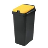 Poubelle recyclage bido 45l base noir couvercle jaune