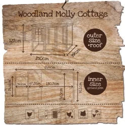 Poulailler Molly cottage 7 poules 250x99x127 cm