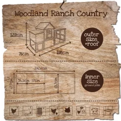Poulailler Ranch country 7 poules 198x76x122 cm