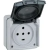 Prise étanche 3P+T+N 20A Plexo complet IP55 gris