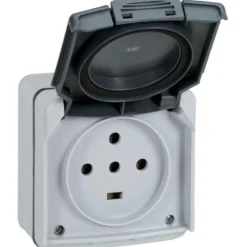 Prise étanche 3P+T+N 20A Plexo complet IP55 gris