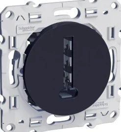 Prise téléphone en T anthracite Odace