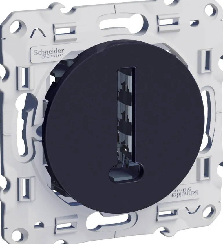 Prise téléphone en T anthracite Odace