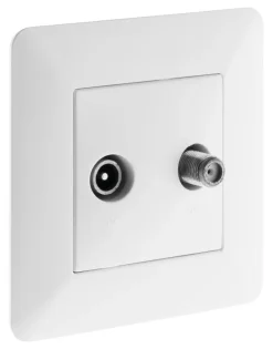 Prise TV Ø9.52mm + fm femelle artezo blanc