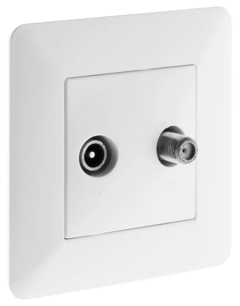Prise TV Ø9.52mm + fm femelle artezo blanc