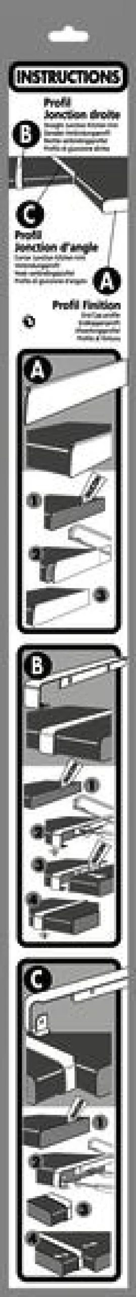 Profil plan de travail finition bordure aluminium
