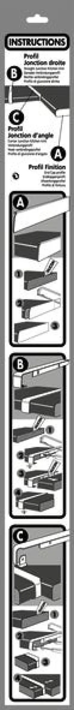 Profil plan de travail jonction bord à bord