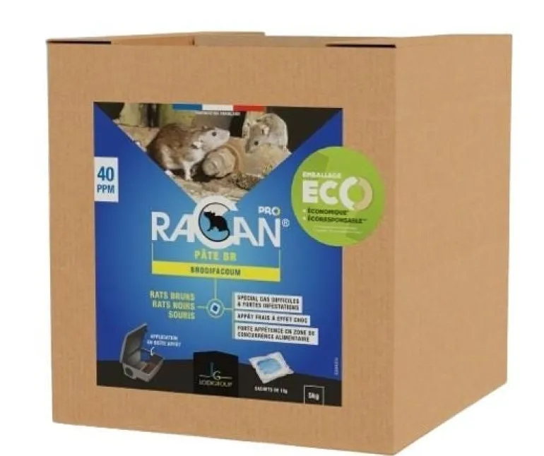 Pâte BR40 pro bleue contre les rats et souris carton de 5kg