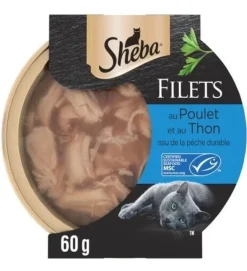 Pâtée pour chat au filets de poulet/thon 60g SHEBA
