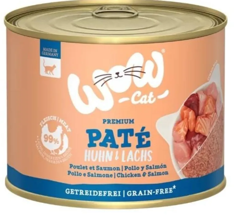 Pâté pour chat Wow Adult poulet/saumon 200g