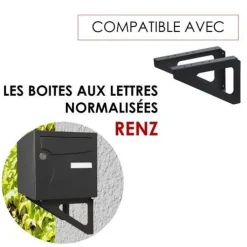 Équerre noire pour boîtes aux lettres (x2)