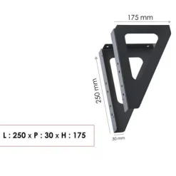 Équerre noire pour boîtes aux lettres (x2)