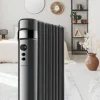 Radiateur électrique bain d'huile mobile 1500W noir