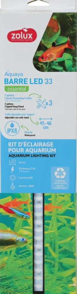 Rampe éclairage pour aquarium barre LED 33 cm ZOLUX