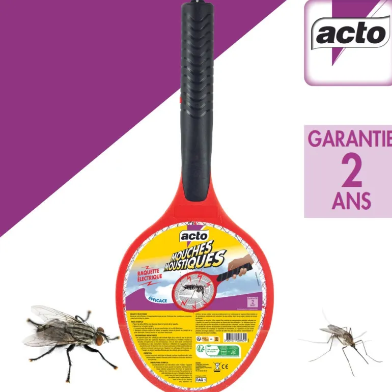 Raquette électrique contre mouches et moustiques