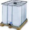Récupérateur d'eau de pluie translucide 1000L palette bois