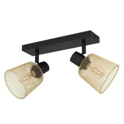 Réglette E27 2X40W Noir et laiton Coslada EGLO