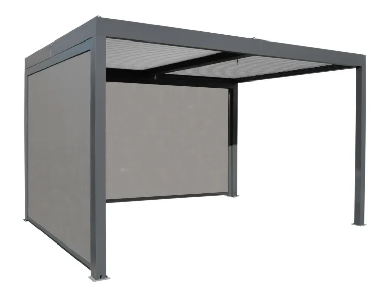 Rideau 4ml gris pour pergola bioclimatique autoportante