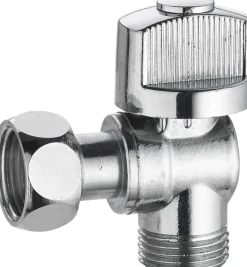 Robinet d'arrêt wc équerre 1/4T. MF3/8 chromé