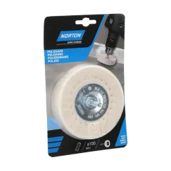Roue de polissage Ø100 pour perceuse, coton, laiton NORTON