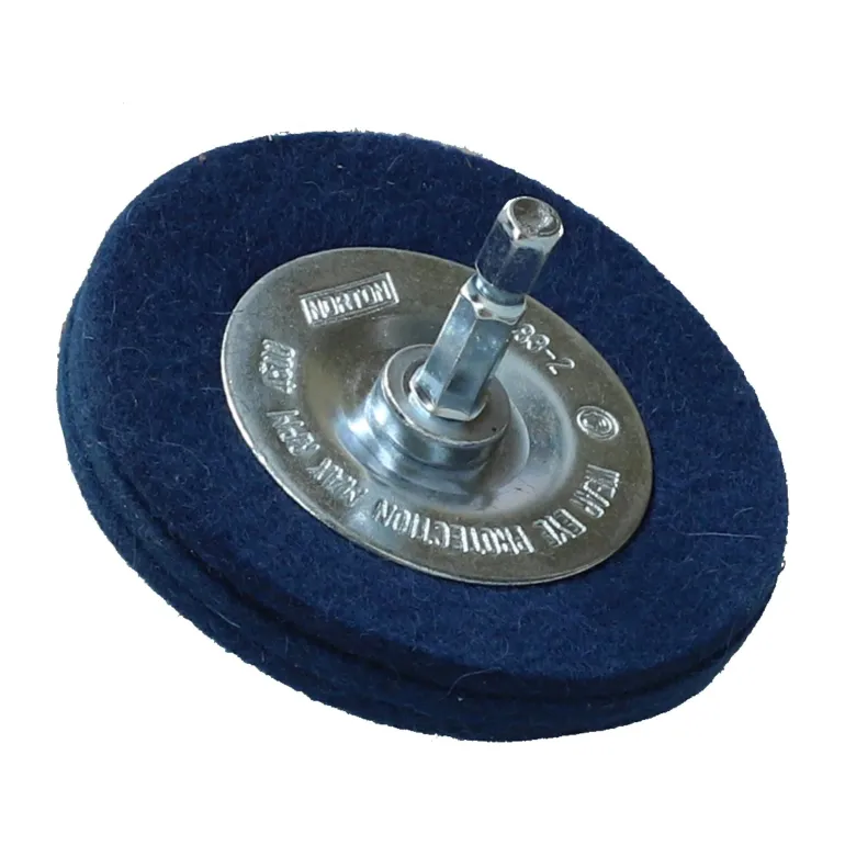 Roue de polissage Ø75 pour perceuse, feutrine/ acier NORTON