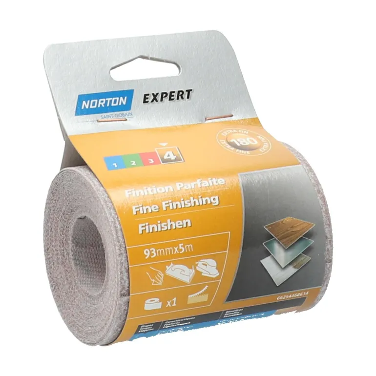 Rouleau abrasif Selfgrip 93mm x5m, G180 NORTON EXPERT