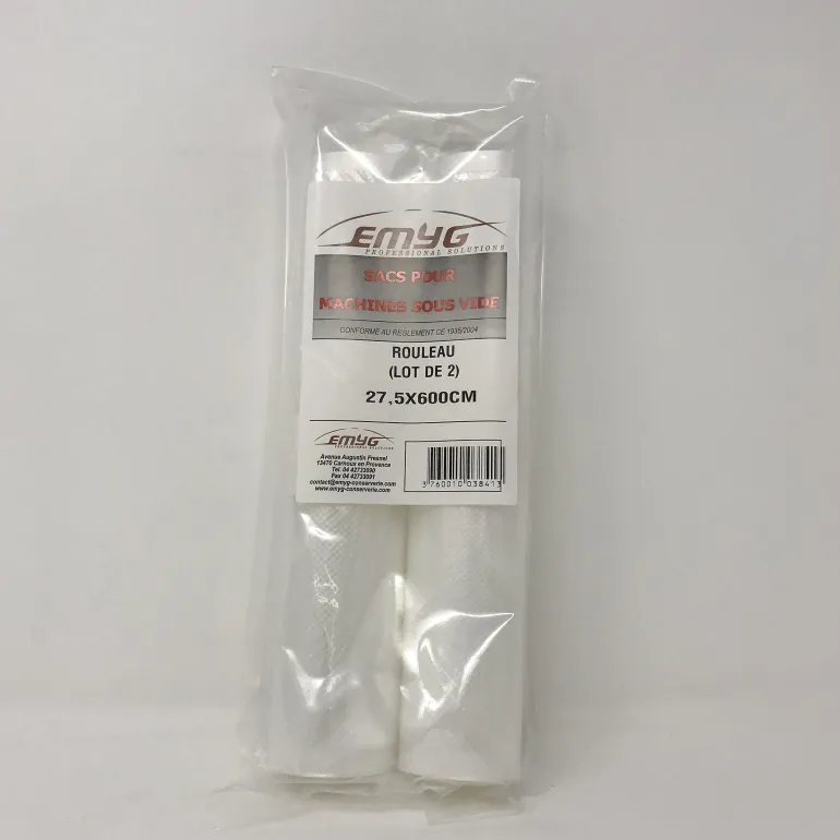 Rouleaux de sachets sous vide 27,5cm x 6m (x2)