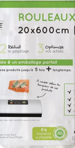 Rouleaux gaufrés pour machine sous-vide 20 x 600 cm (x2)
