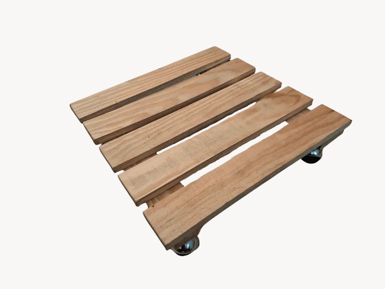 Roule-plantes Basics bois carré 37,5x37,5 cm brut