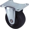 Roulette éco fixe caoutchouc noir Ø40mm, charge 20kg