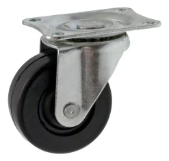 Roulette pivotante caoutchouc noir Ø50mm charge 30kg