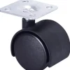 Roulette pivotante polypro noir Ø35mm, charge 20kg