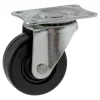 Roulette éco pivotante caoutchouc noir Ø65mm, charge 35kg