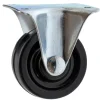 Roulette fixe caoutchouc noir Ø50mm, charge 30kg