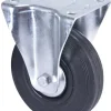 Roulette fixe caoutchouc noir Ø125mm, charge 125kg