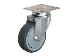 Roulette manut pivotante caoutchouc gris Ø60mm charge 50kg