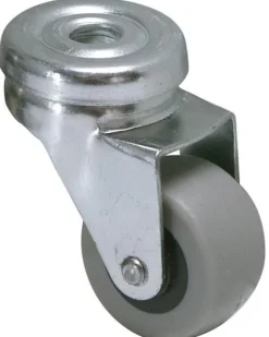 Roulette à oeil pivotante caoutchouc gris Ø32mm, charge 20kg