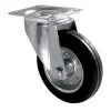 Roulette pivotante caoutchouc noir Ø160mm, charge 175kg