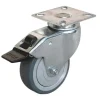 Roulette pivotante caoutchouc gris Ø60mm, charge 50kg