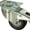 Roulette pivotante à frein caoutchouc noir Ø80mm charge 80kg