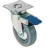Roulette pivotante à frein caoutchouc gris Ø50mm charge 40kg