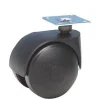 Roulette pivotante polypro noir Ø50mm, charge 40kg