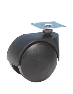 Roulette pivotante polypro noir Ø40mm, charge 25kg